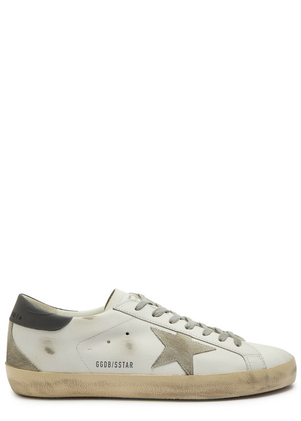 Photo: Golden Goose Super Star Distressed Leather Sneakers White
