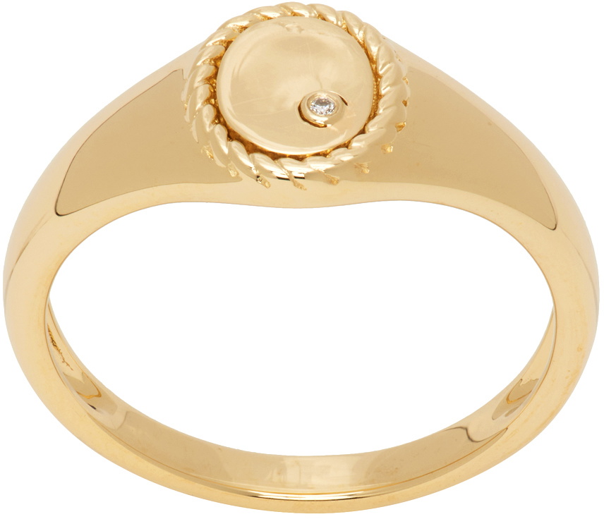 Yvonne Léon Gold Baby Chevalière Oval Ring Yvonne Leon