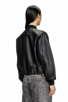 Diesel Leather bomber jacket - Leather jackets Womens in Black