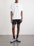 DISTRICT VISION - Straight-Leg Layered Logo-Appliquéd Shell Shorts - Black