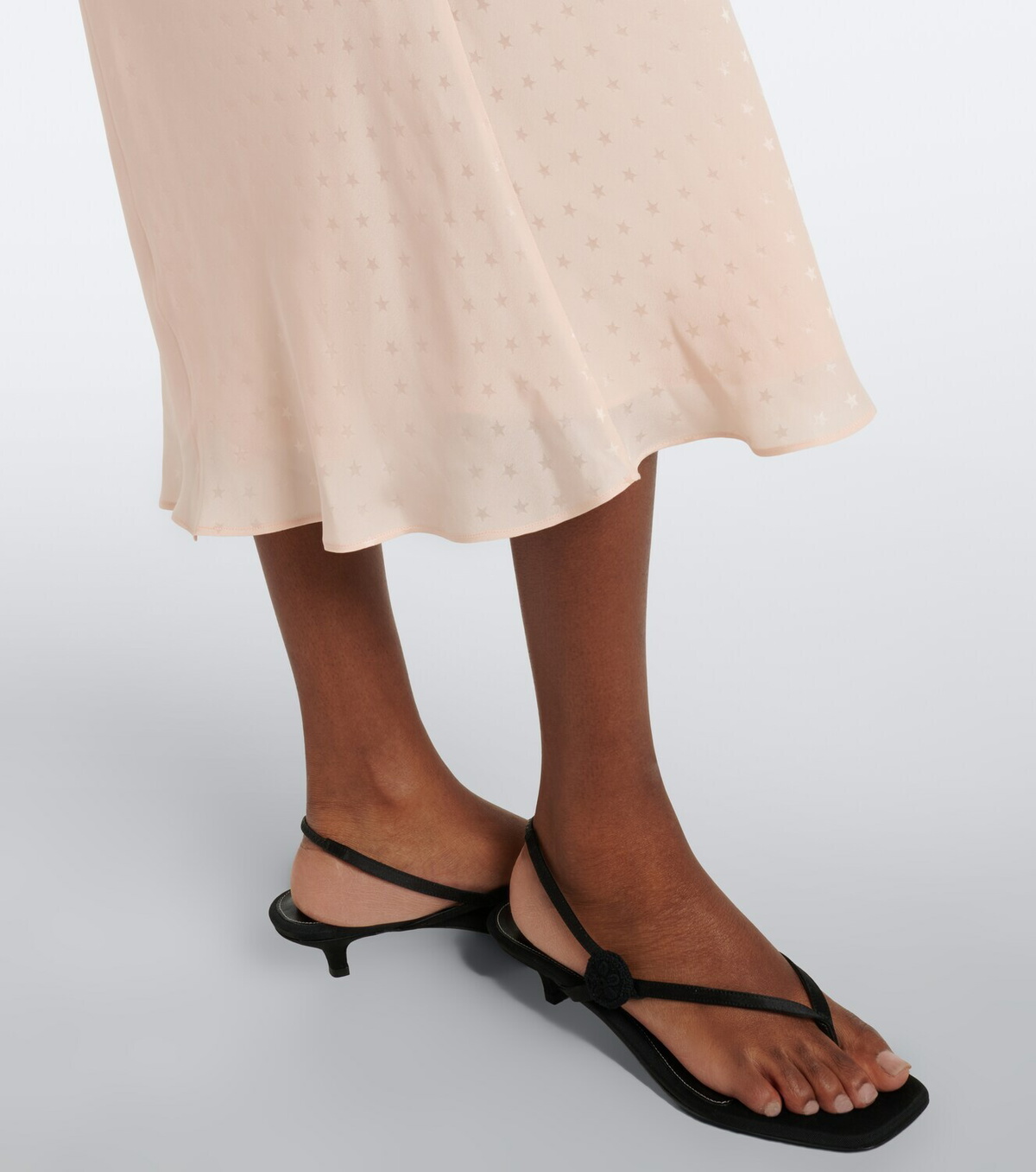 Alessandra Rich Bow-detail ruffled silk jacquard midi dress