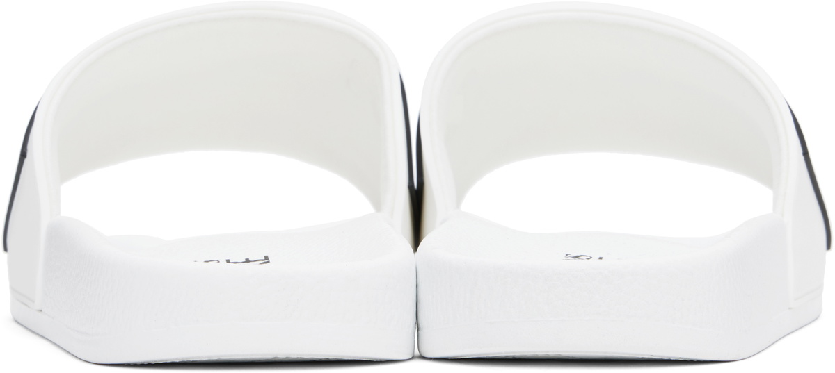 Versace Jeans Couture White Logo Shelly Pool Slides