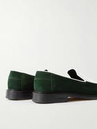 VINNY's - Suede and Croc-Effect Leather Loafers - Green