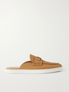 Christian Louboutin - Chanme Embellished Leather Mules - Neutrals