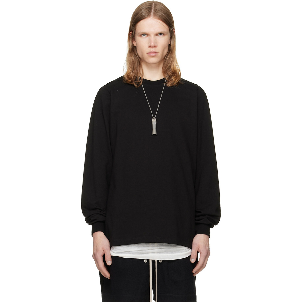 Rick Owens Black Tower Short Crewneck LS Sweatshirt