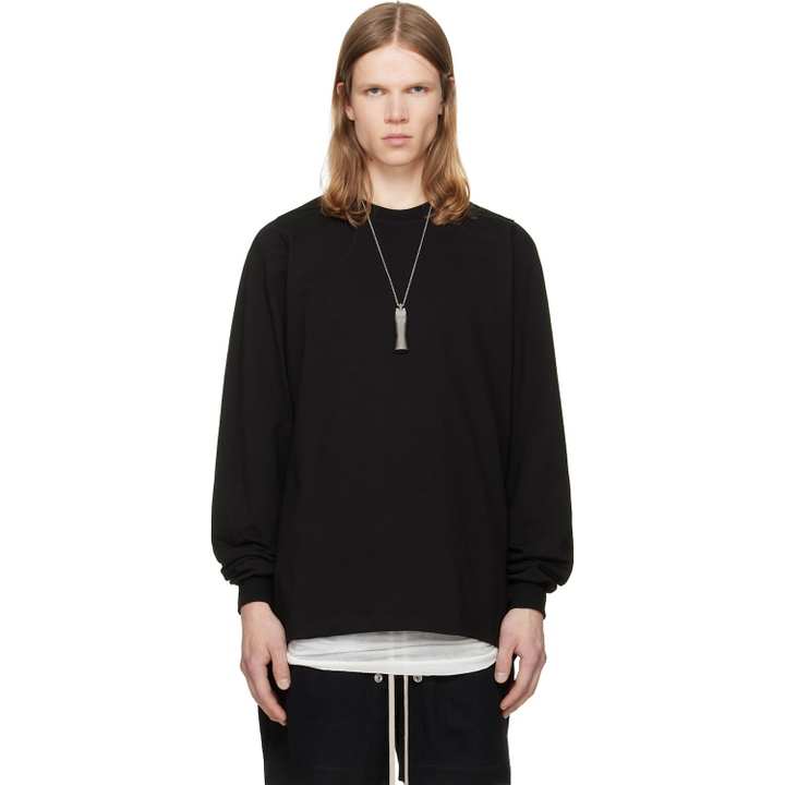 Photo: Rick Owens Black Tower Short Crewneck LS Sweatshirt