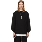 Rick Owens Black Tower Short Crewneck LS Sweatshirt