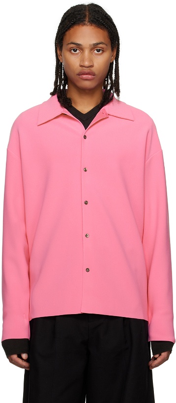 Photo: Birrot Pink Point Collar Shirt