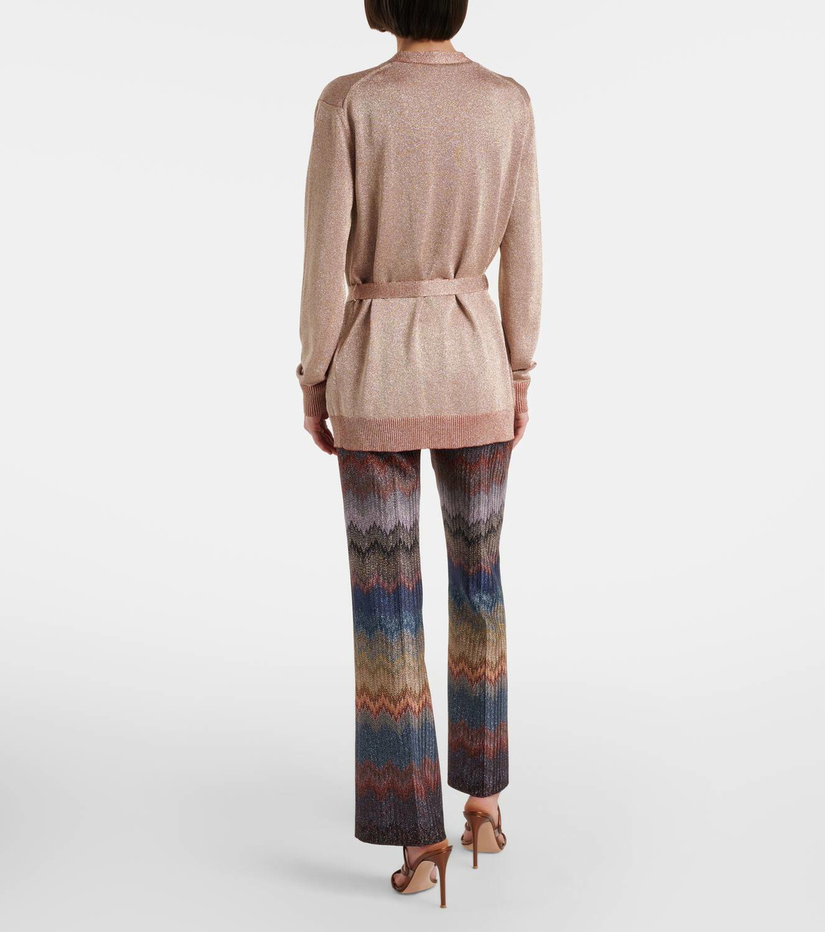 Missoni Belted lamé wrap cardigan