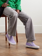 LOEWE - Terra Vulca Rubber-Trimmed Suede Slip-On Sneakers - Purple