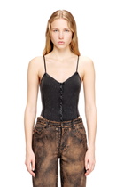 Diesel Thong bodysuit in marbled ribbed jersey - T-Shirts Womens in Grey