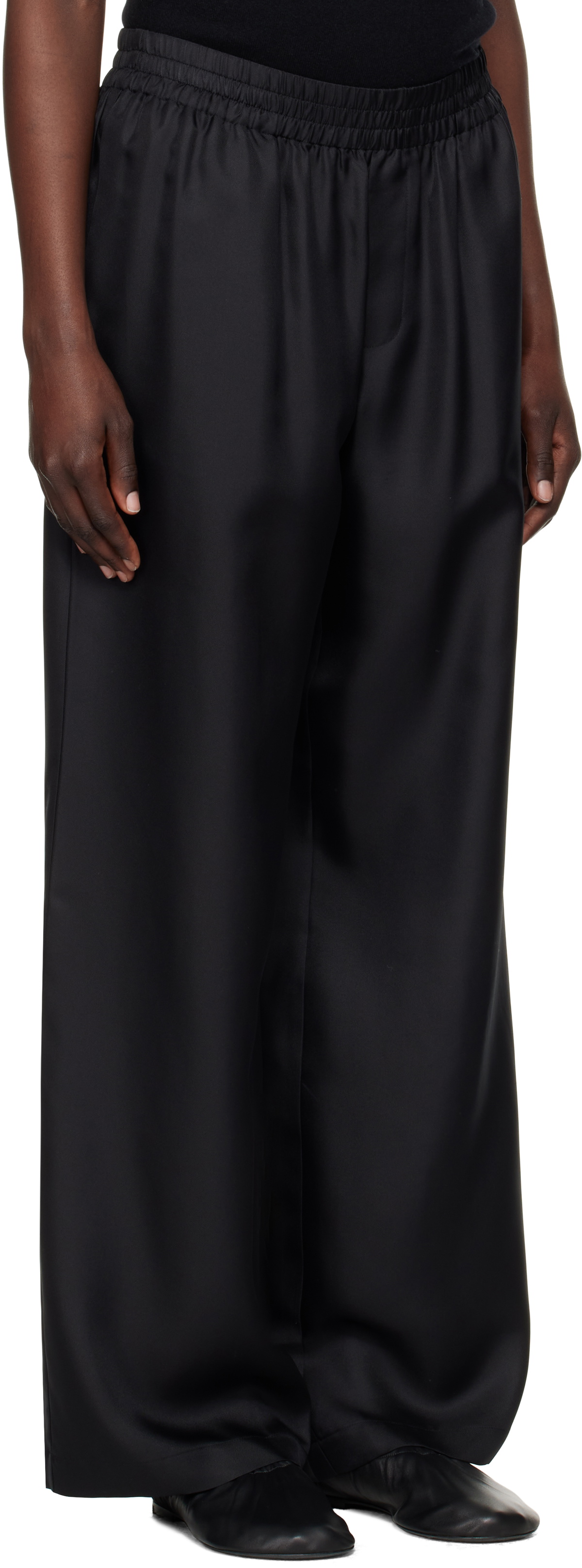 LISA YANG Black Wide-Leg Lounge Pants