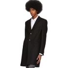 PS by Paul Smith Black Wool Single-Breasted Overcoat