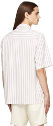 Han Kjobenhavn White & Brown Stripe Boxy Short Sleeve Shirt