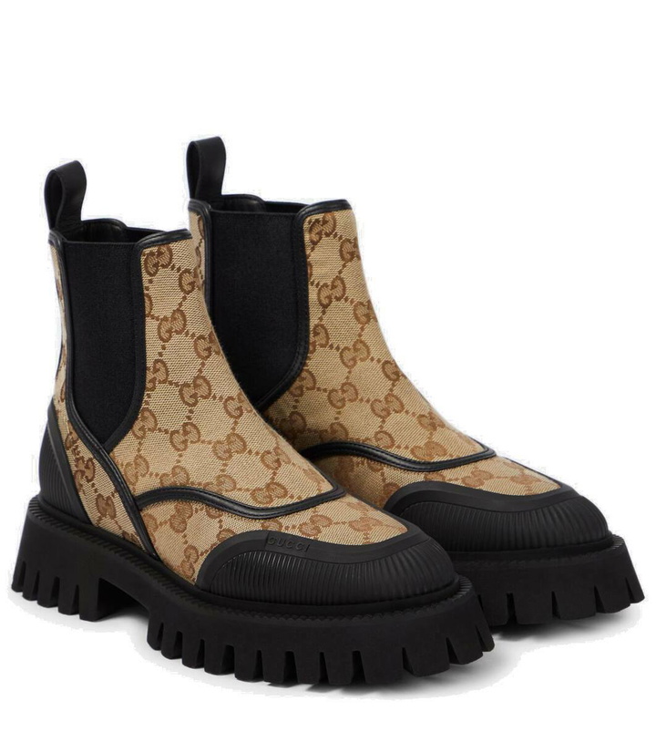 Photo: Gucci GG canvas Chelsea boots