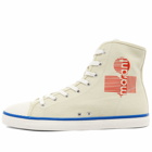 Isabel Marant Men's Benkeenh High Sneakers in White/Orange