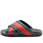 Gucci Men's GRG Rubber Wrap Slide in Black