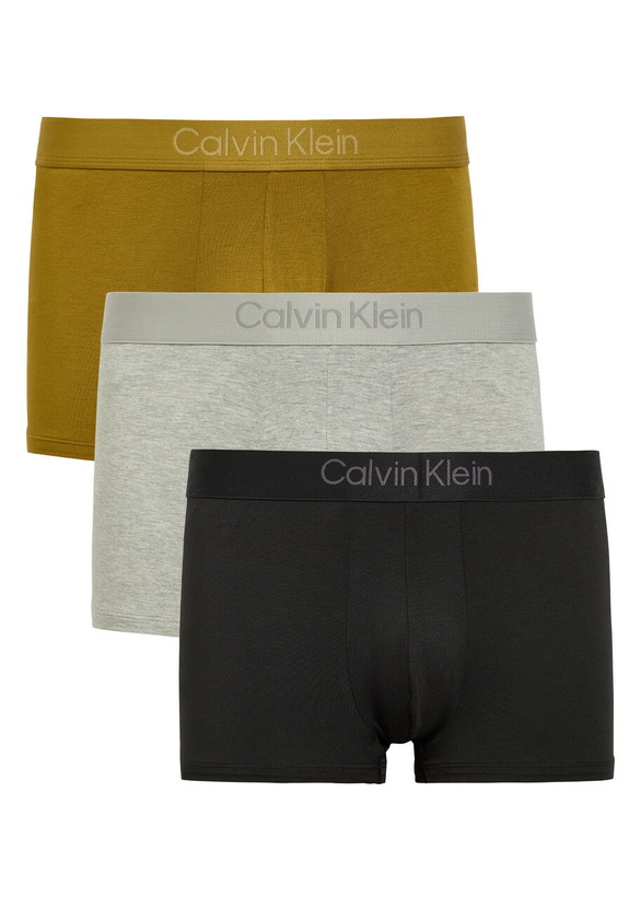 Photo: Calvin Klein Ultra Soft Stretch-modal Trunks set of Three Black