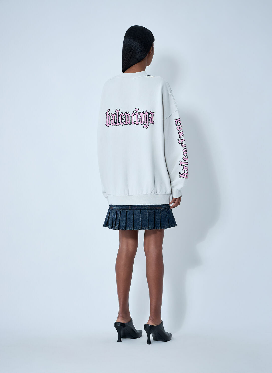 Balenciaga Logo Motif Sweatshirt Dress