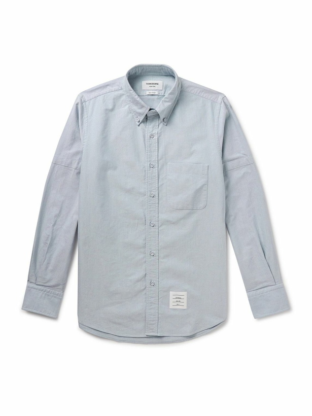 Photo: Thom Browne - Button-Down Collar Logo-Appliquéd Cotton Oxford Shirt - Blue