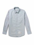 Thom Browne - Button-Down Collar Logo-Appliquéd Cotton Oxford Shirt - Blue