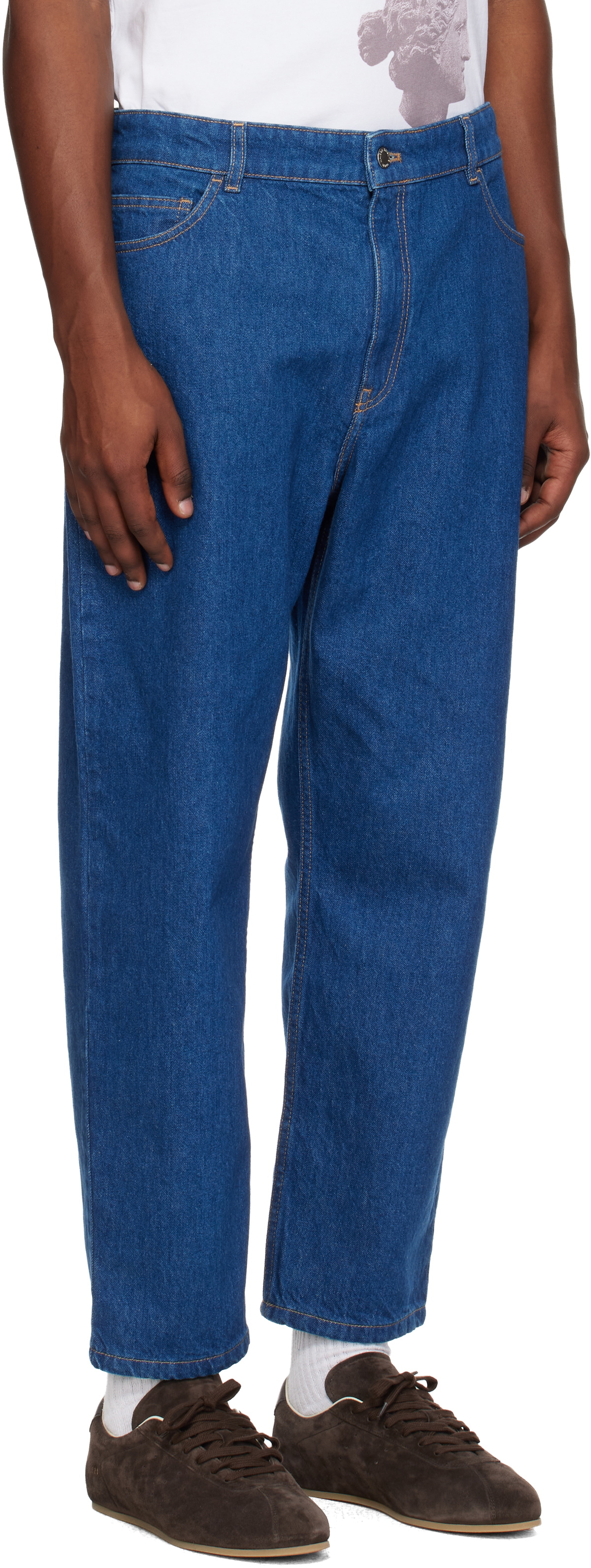 Maison Kitsuné Blue Tapered Jeans Maison Kitsune