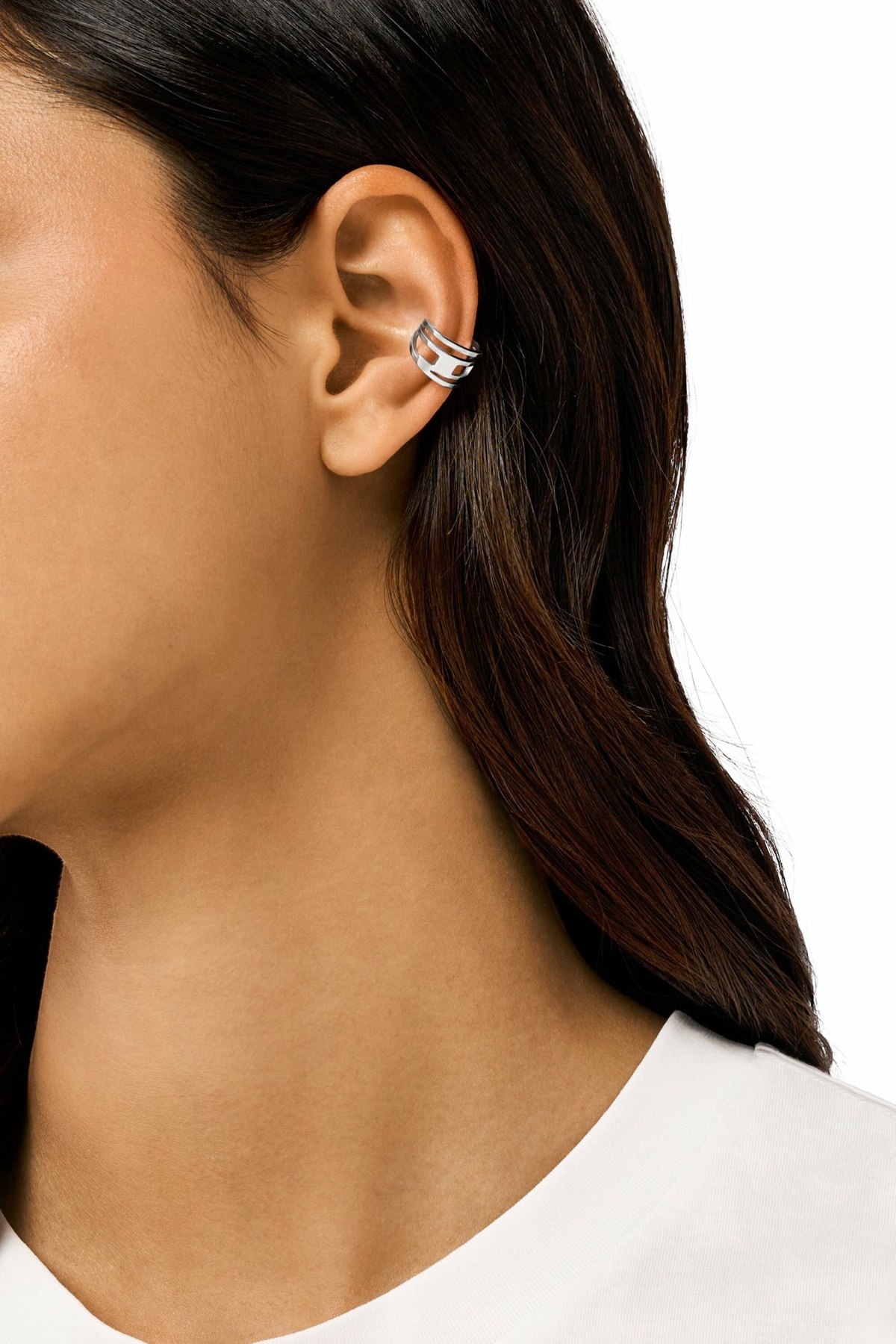 Diesel Stainless Steel Ear Cuff - Ear Cuffs - Unisex - Silver
