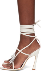 Blumarine White Butterfly '105 Heeled Sandals