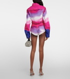 Area - Embellished ombré denim jacket