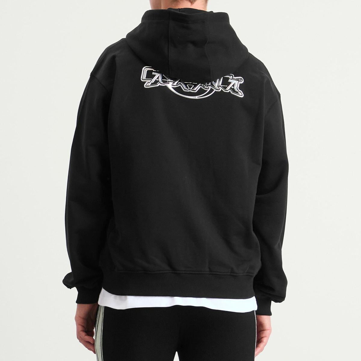 Casablanca Men's Loopback Casa Chrome Full Zip Hoodie in Black