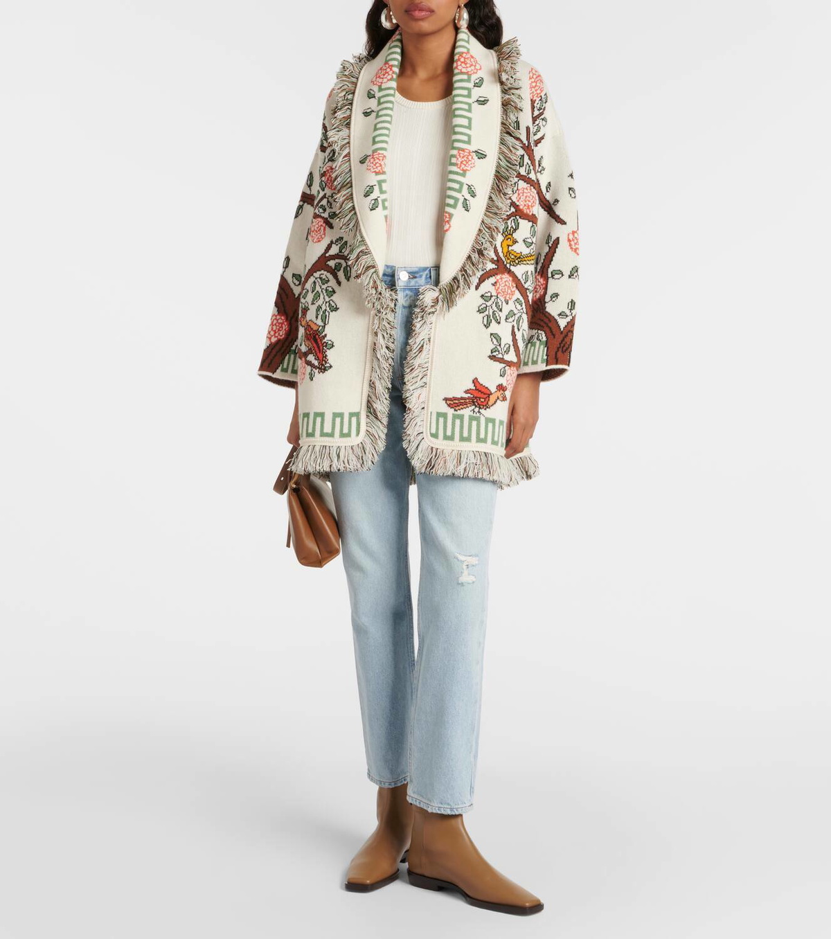 Alanui Tree of Life jacquard cashmere cardigan Alanui
