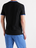 INCOTEX - Contrast-Tipped Ice Cotton-Jersey T-Shirt - Blue - IT 44