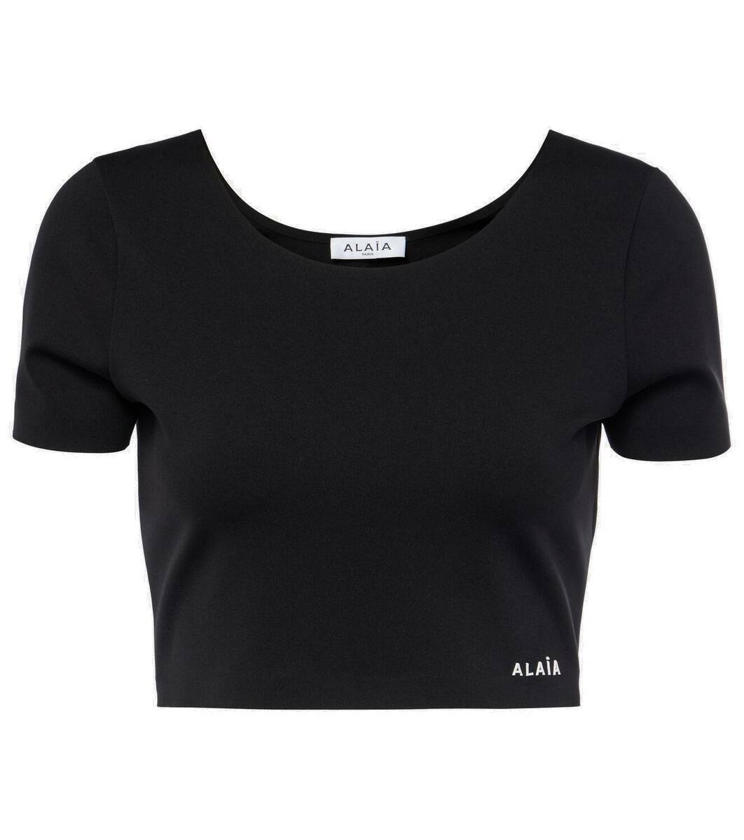 ALAÏA Women's Cotton Crop Fit Belted Top White main image 1