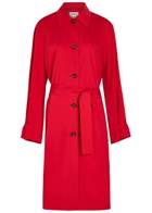 Toteme Belted Cotton Trench Coat Red