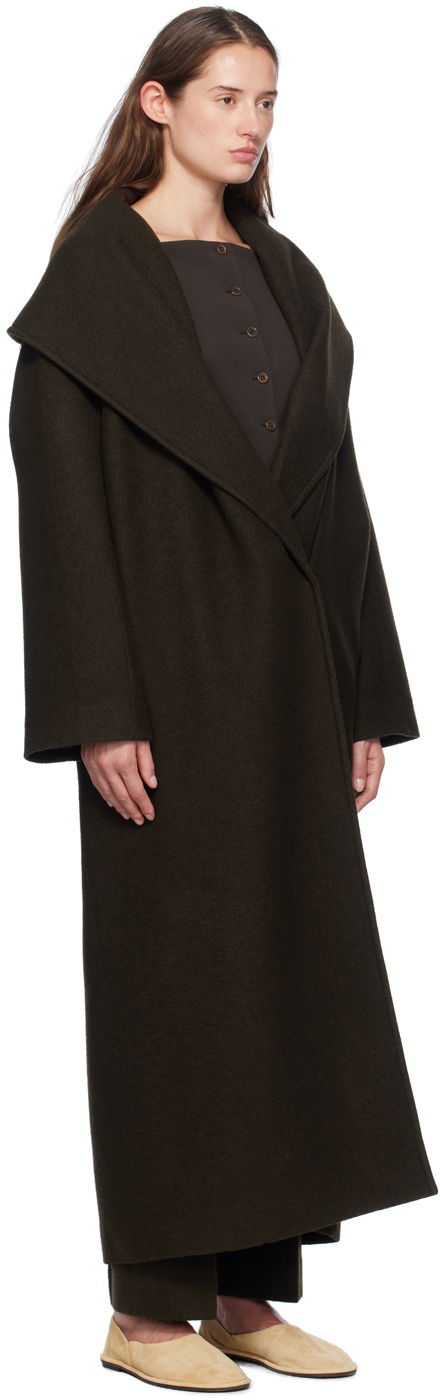 GIA STUDIOS Brown Shawl Lapel Coat