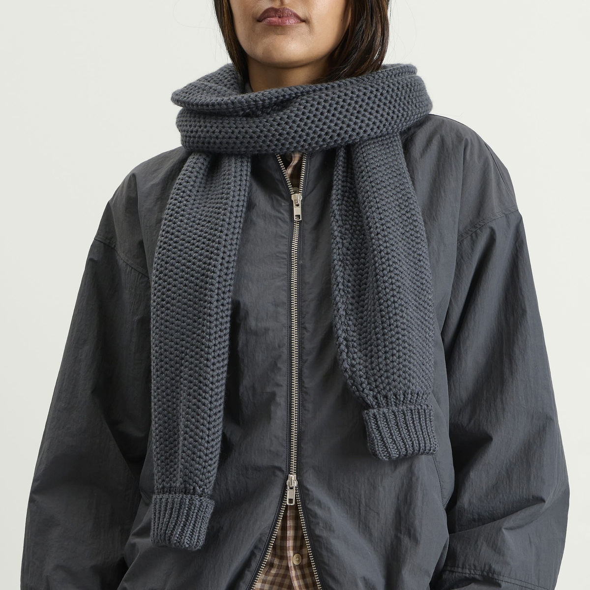 YMC Women's Sleeve Scarf in Charcoal