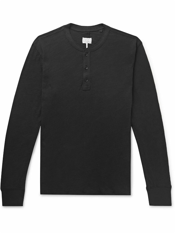 Photo: Rag & Bone - Cotton-Jersey Henley T-Shirt - Black