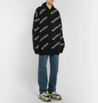 Balenciaga - Oversized Logo-Intarsia Half-Zip Sweater - Men - Black