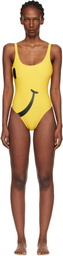 Moschino Yellow Smiley Lycra One-Piece Swimsuit