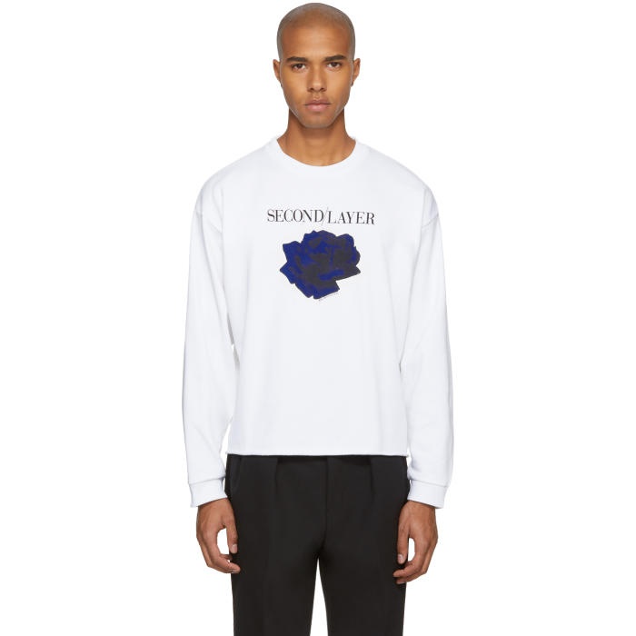 Photo: Second-Layer White Cropped Disconnect Tour Sweatshirt 