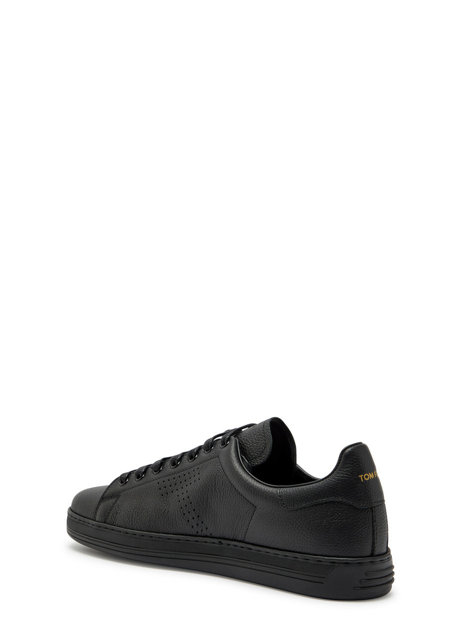 Tom Ford Warwick Grained Leather Sneakers Black