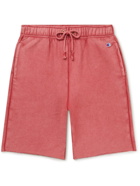 Champion - Logo-Appliquéd Straight-Leg Cotton-Blend Jersey Bermuda Shorts - Red