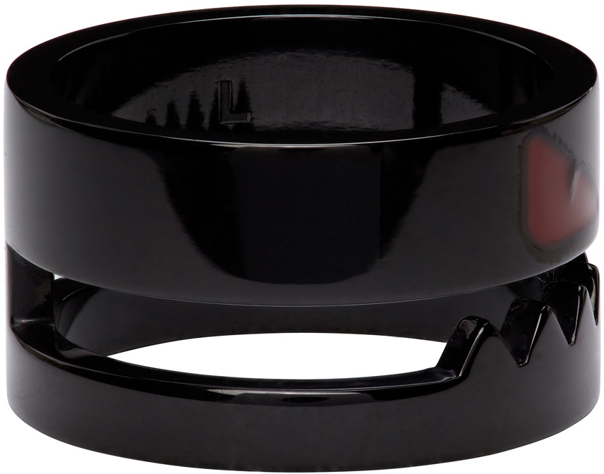 Fendi Black Bag Bugs Shiny Red Eyes Ring