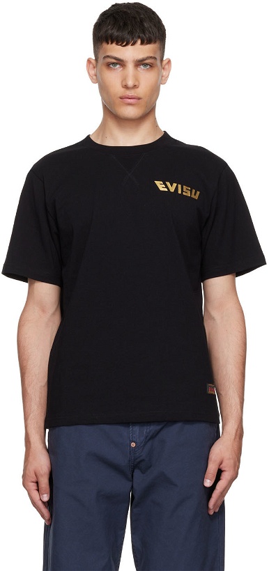 Photo: Evisu Black Cotton T-Shirt