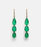 Anita Ko Anya 18kt gold drop earrings with diamonds and emeralds