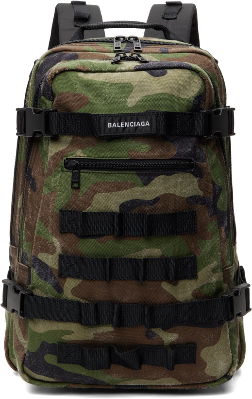 Photo: Balenciaga Green & Brown Camo Army Space Backpack