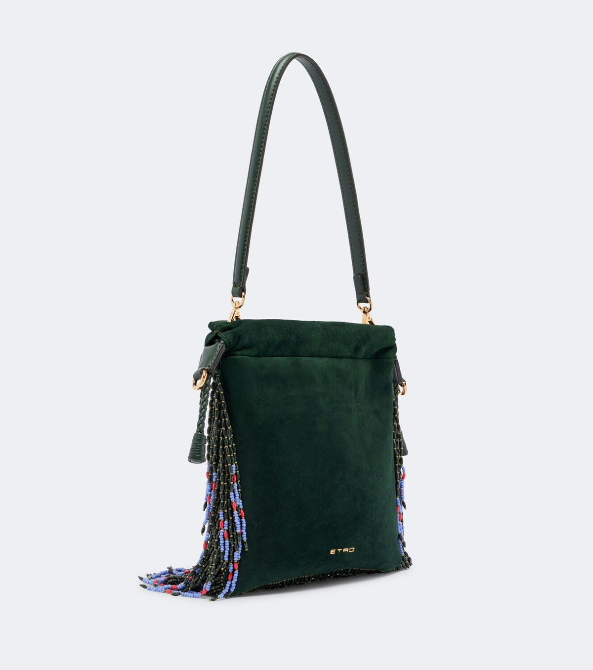 Etro Kalispera Small beaded suede shoulder bag