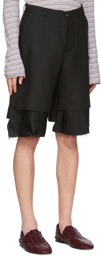 Edward Cuming Black Linen Shorts