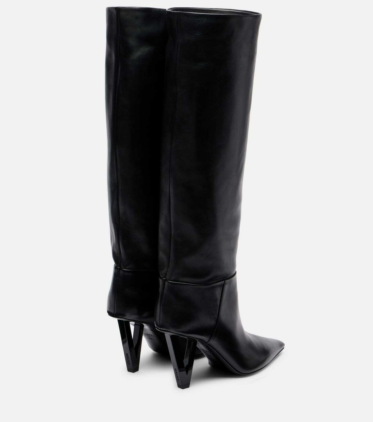 Versace 85 leather knee-high boots