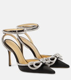 Mach & Mach - Double Bow embellished satin pumps